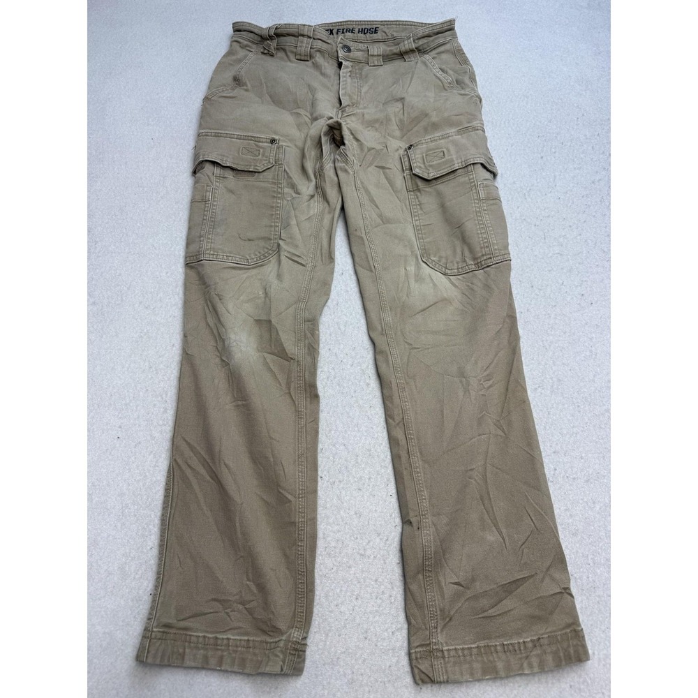 Duluth Trading Co Flex Fire Hose Cargo Pants Mens 32x31* Beige Workwear Utility